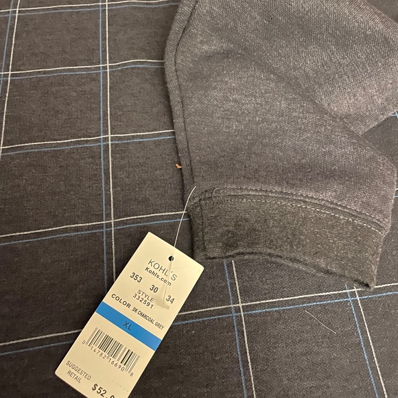 NWT HAGGAR Mens Mock CrewNeck Long Sleeve Qtr Zip Sweater Charcoal Gray XL - Picture 6 of 8